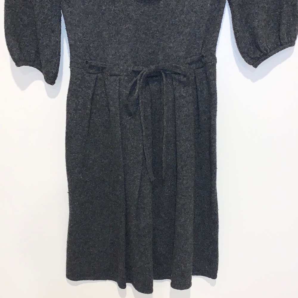 Kaisely Gray Wool Cowl Neck Sweater Dress - Picture 5 of 12